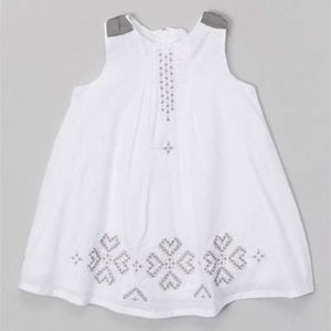 Girl's Donita White Embroidered Dress, Size 3T